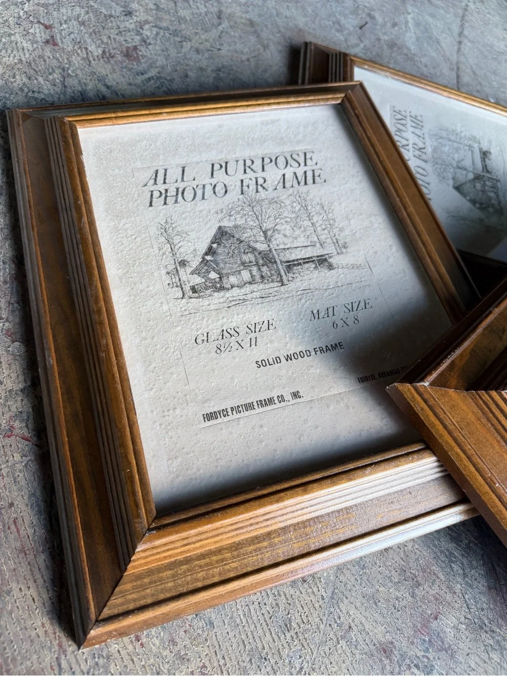 3 vintage Fordyce Picture Frame Co. solid wood frame